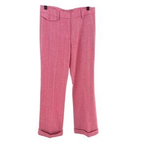 Incotex High Comfort Wide-Leg Trousers Pink Herringbone Size EU 40/US 4